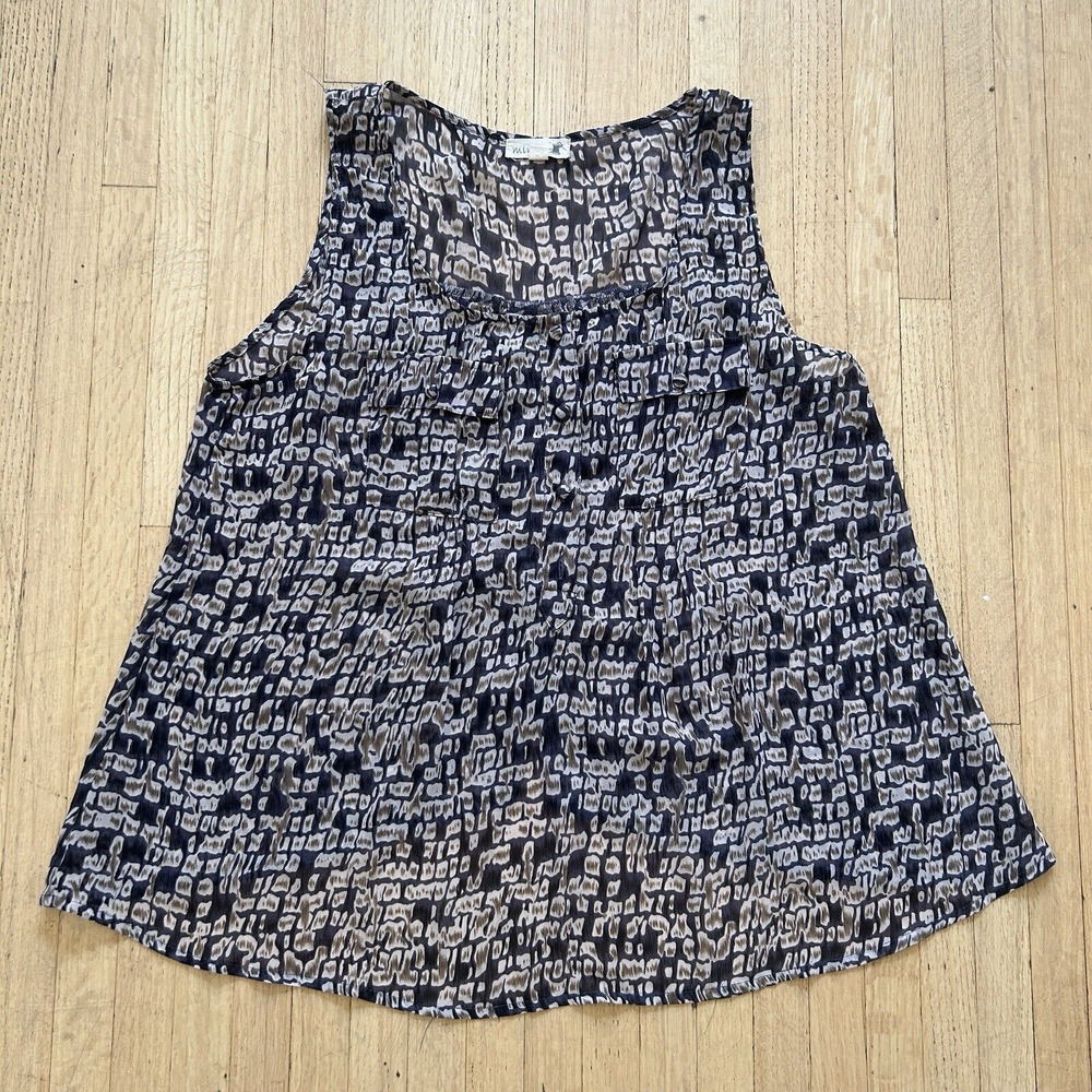 Anthropology Mine Sheer Tunic Top Women Sz L Button Back